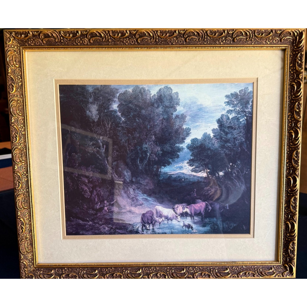 Thomas Gainsborough Wooded Landscape Cattle Watering Framed Art Print 19x15